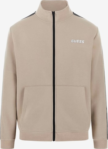 GUESS Sportsweatjacke 'Mickey' in Beige: Vorderseite