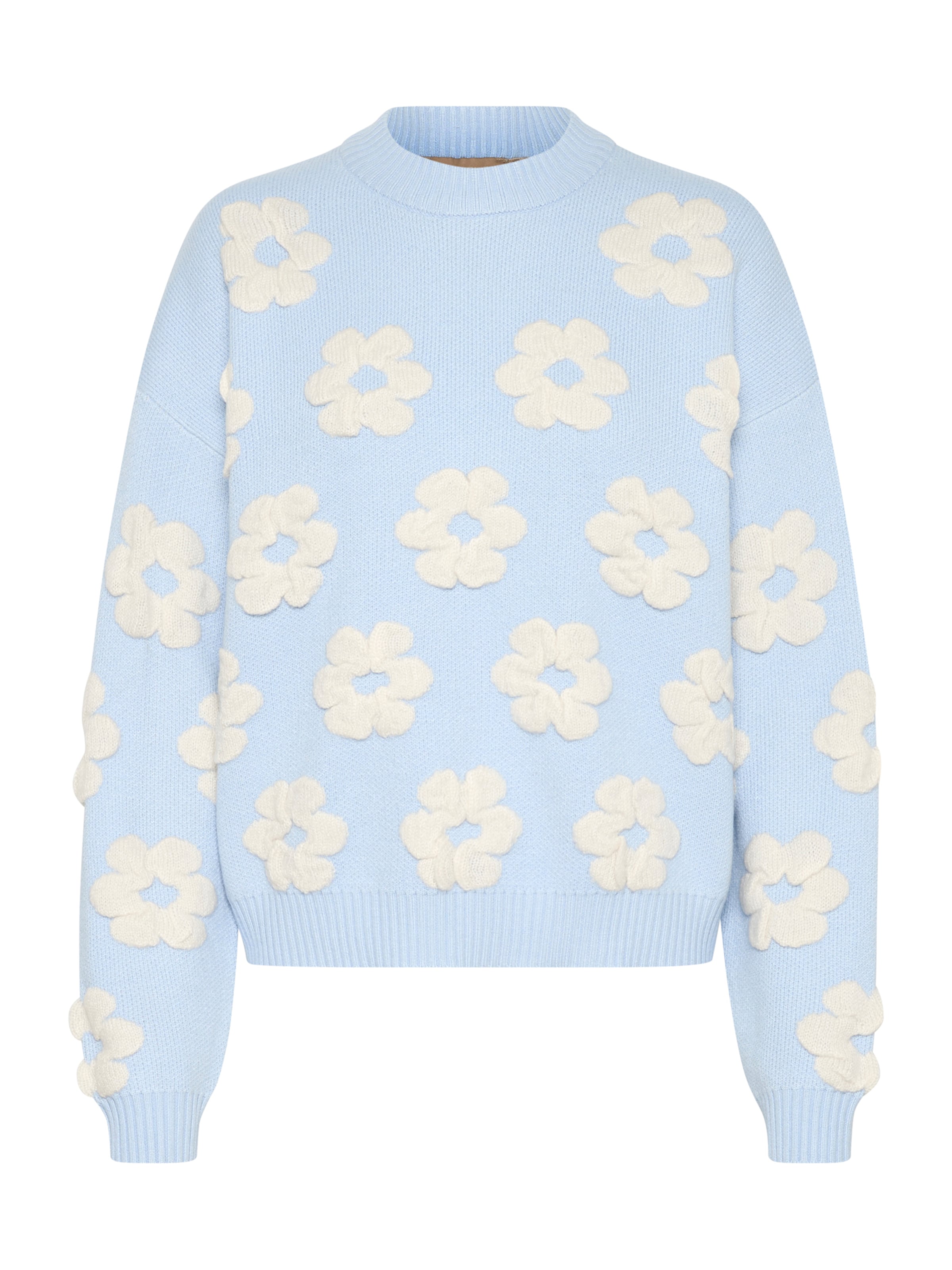 CULTURE Sweater 'CU Charla' in Light blue / Wool white, Item view