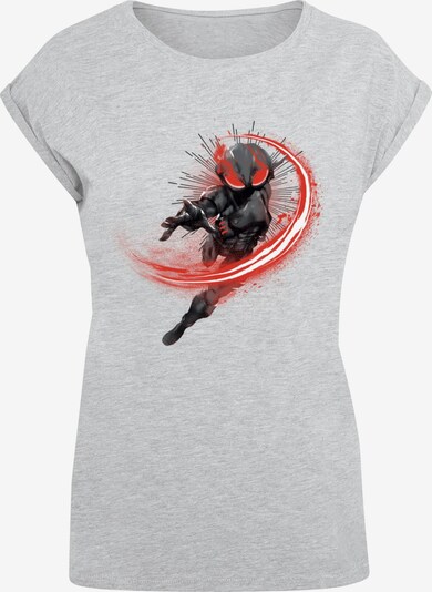 ABSOLUTE CULT T-shirt 'Aquaman - Black Manta Flash' en gris / rouge cerise / noir / blanc, Vue avec produit