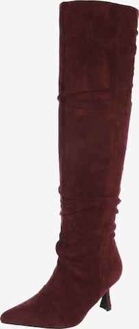 Ital-Design Over the Knee Boots in Red: front