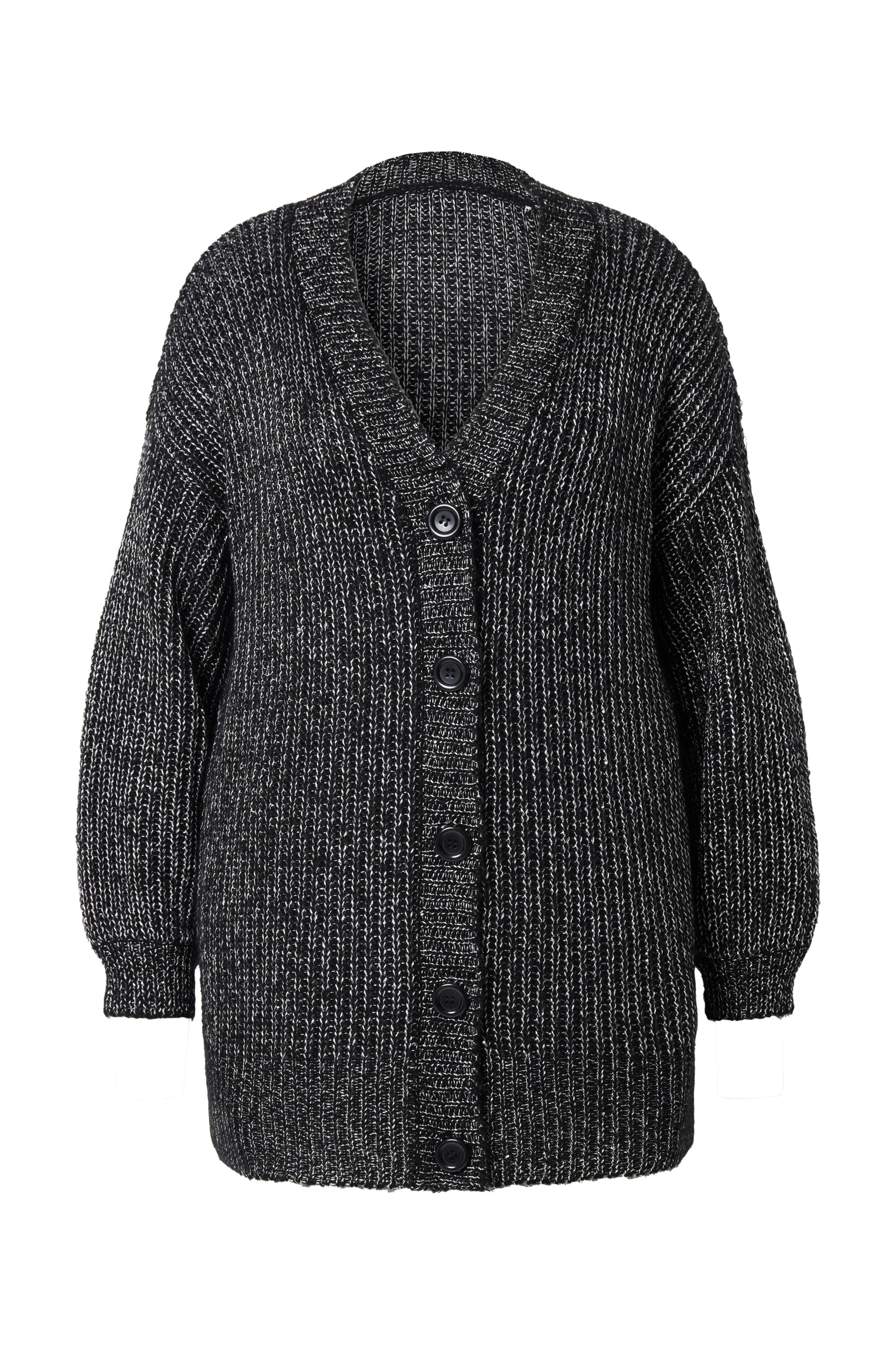 MIAMODA Gebreid vest in Zwart: voorkant