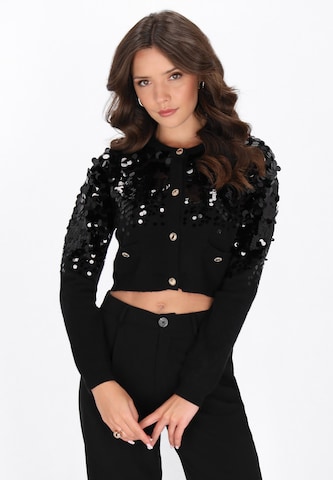 faina Gebreid vest 'Fashion Look' in Zwart: voorkant