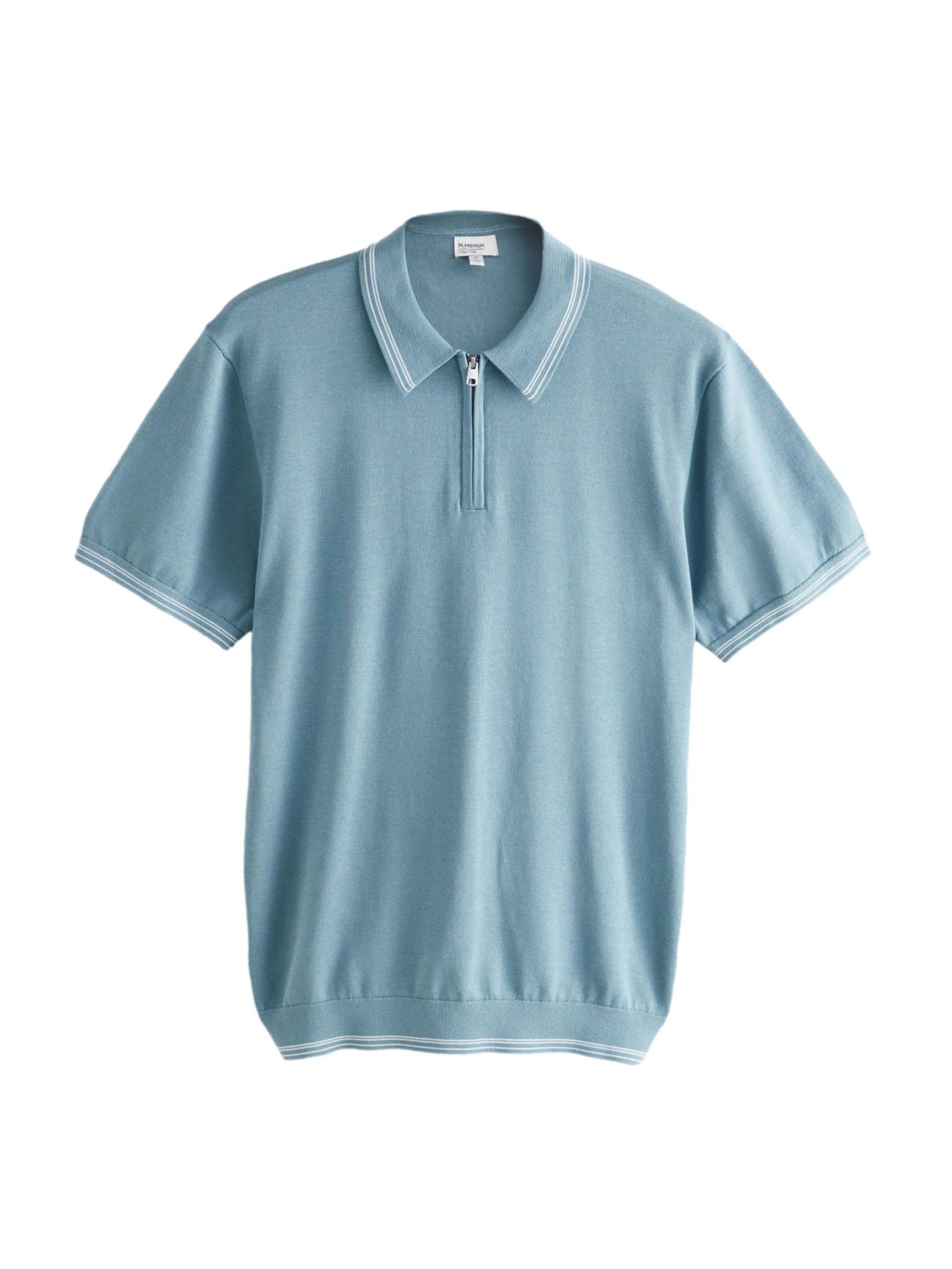 Next Shirt in de kleur Lichtblauw / Wit, Productweergave