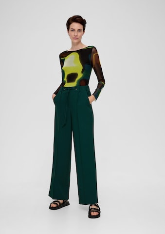 Wide Leg Pantalon s.Oliver BLACK LABEL en vert