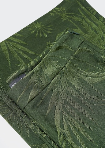 MANGO Široke hlačnice Hlače 'Janine' | zelena barva