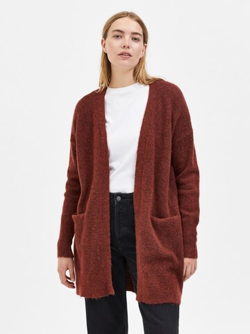 Cardigan 'Lulu' SELECTED FEMME en rouge : devant