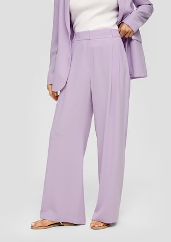 s.Oliver BLACK LABEL Wide leg Pleat-front trousers in Purple