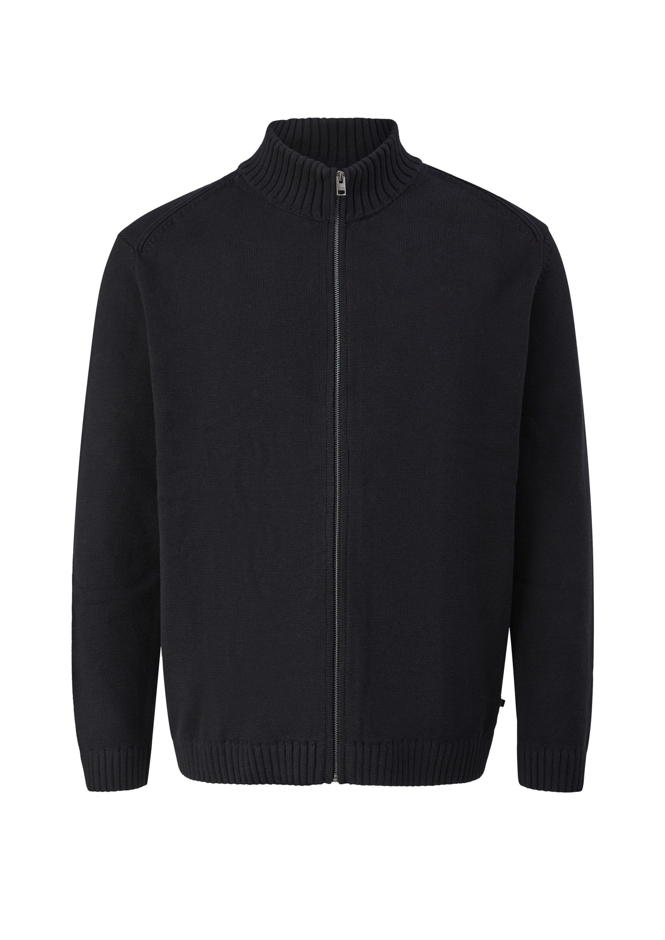 s.Oliver Men Big Sizes Gebreid vest in Zwart: voorkant