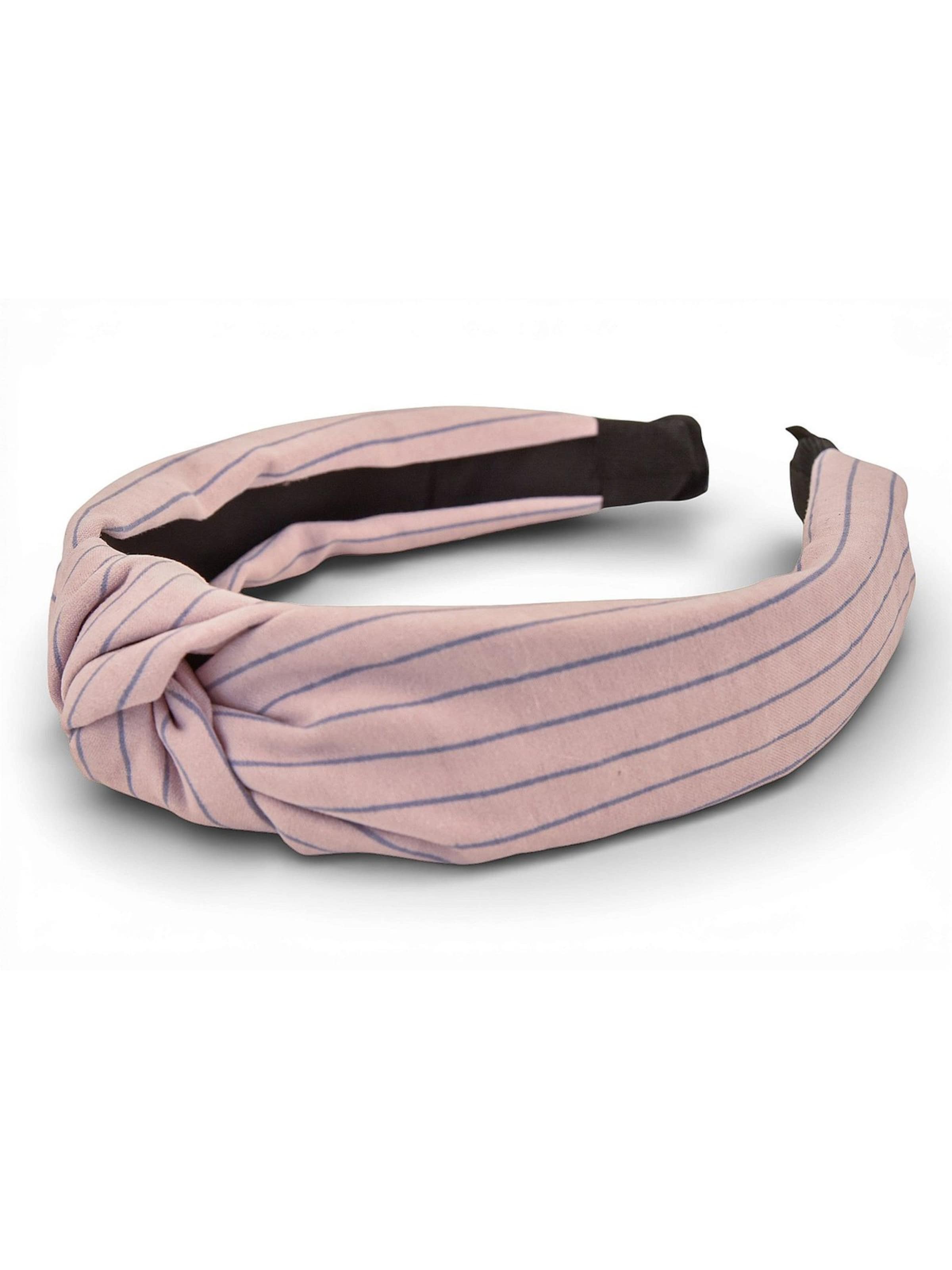 styleBREAKER Hair Jewelry 'Haarreif Gestreift mit Twist Knoten' in Pink: front