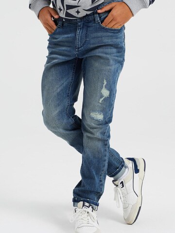 WE Fashion Regular Jeans in Blue: front