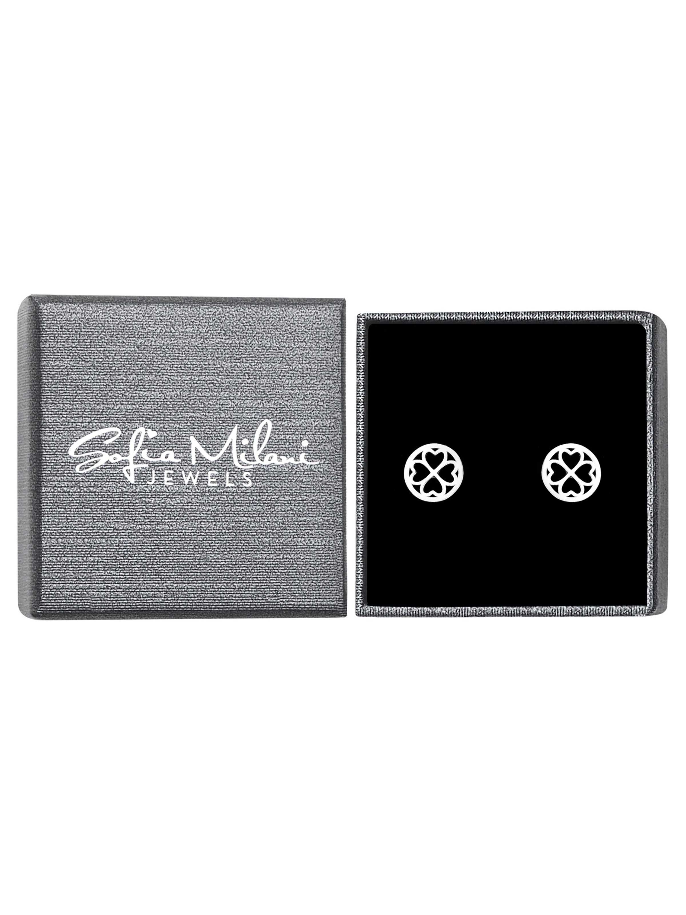Sofia Milani Ohrringe 'Circle Cloverleaf'‌‌‌‌‌‌ in Silber