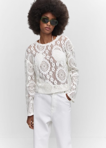 Pull-over MANGO en blanc : devant