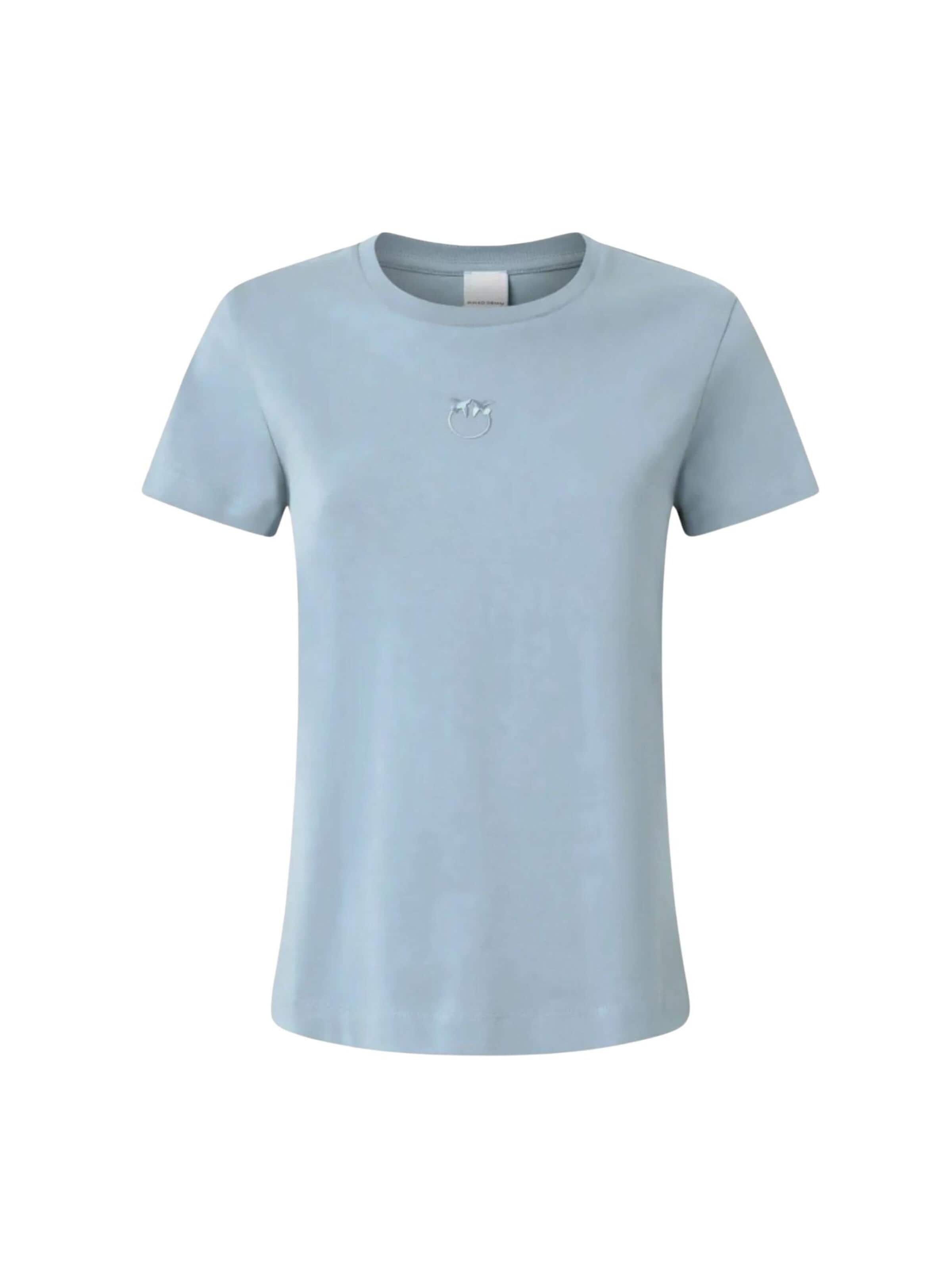 PINKO Koszulka 'BUSSOLOTTO T-SHIRT JERSEY PATCH EFFETTO RICAMO' w kolorze niebieski: przód