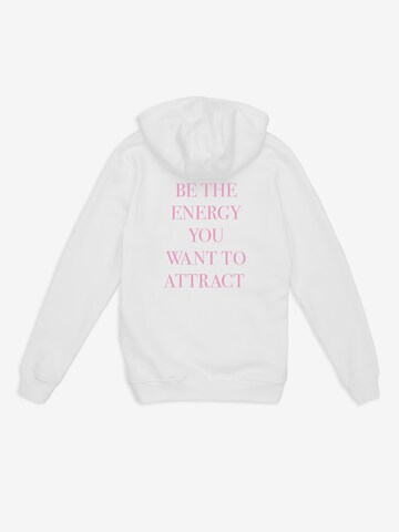 ABOUT YOU DROP Sweater 'Be The Energy' in White: front
