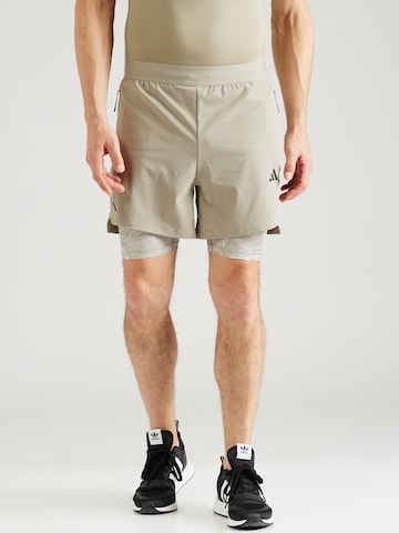 ADIDAS PERFORMANCEregular Sportske hlače 'Power Workout' - siva boja: prednji dio