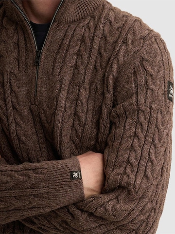 VANGUARD Sweater 'Wool-blend pullover with half-zip' in Purple