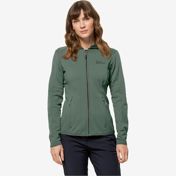 JACK WOLFSKIN Athletic Fleece Jacket 'Baiselberg' in Green: front