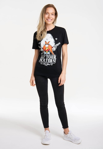 LOGOSHIRT Shirt 'Looney Tunes' in Zwart