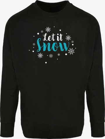 Merchcode Shirt ' Let it snow' in Zwart: voorkant