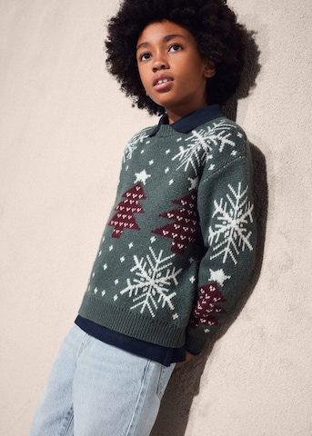 MANGO KIDS Pullover 'Flakes' in Grün