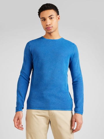 QS Пуловер в синьо: отпред