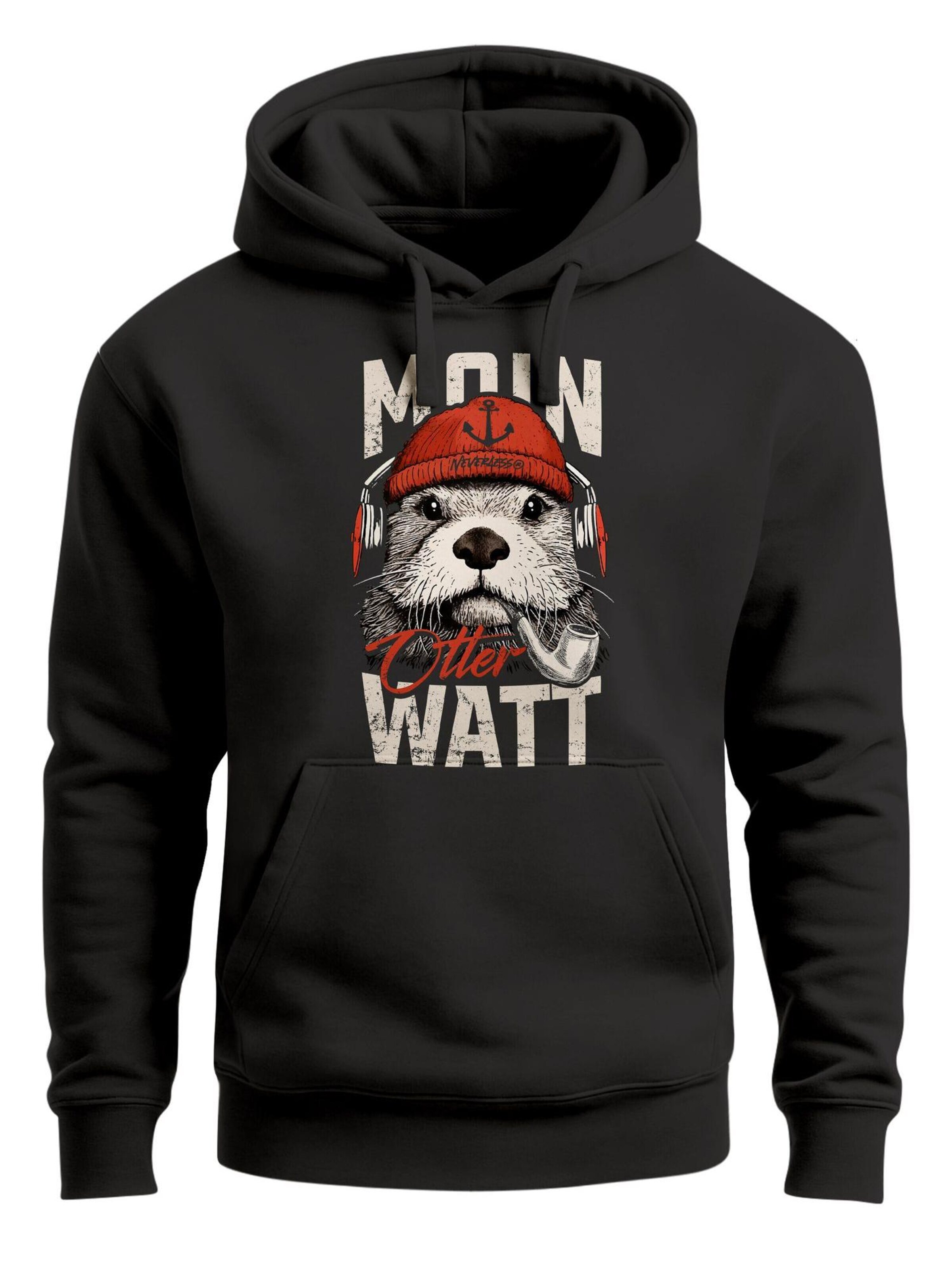 Neverless Sweatshirt 'Moin Otter' in XS in Black, Item view