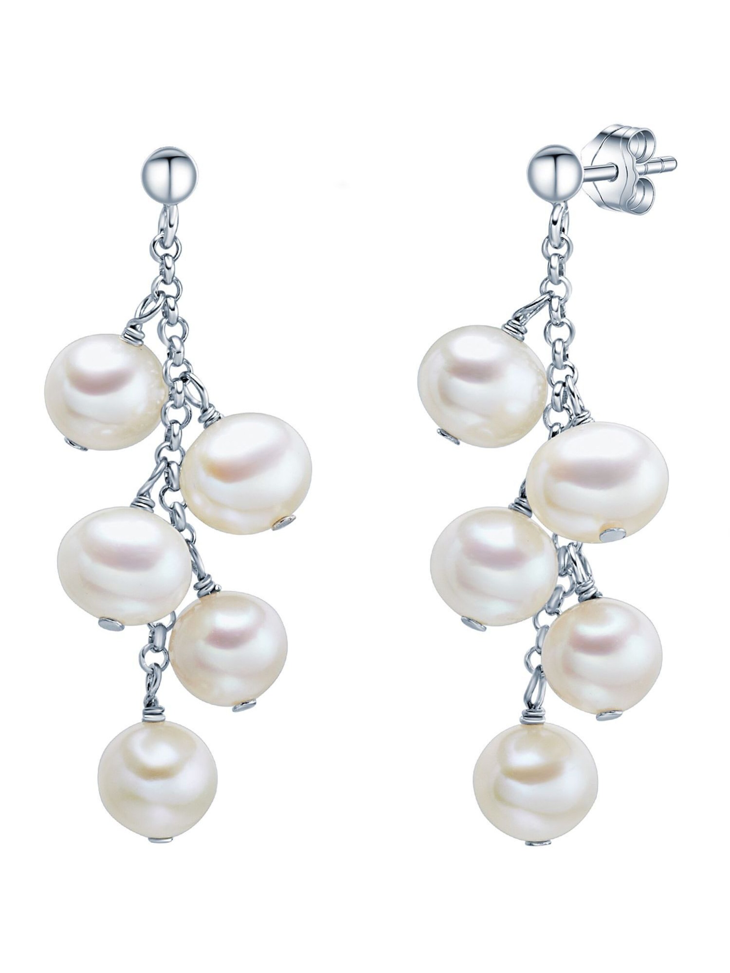 Boucles d'oreilles Valero Pearls en argent : devant