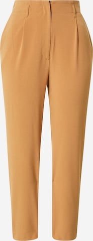 Effilé Pantalon à pince Warehouse en marron : devant