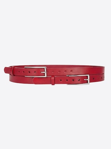 Haute Cuir Belt 'Double Buckle Belt' in Red: front