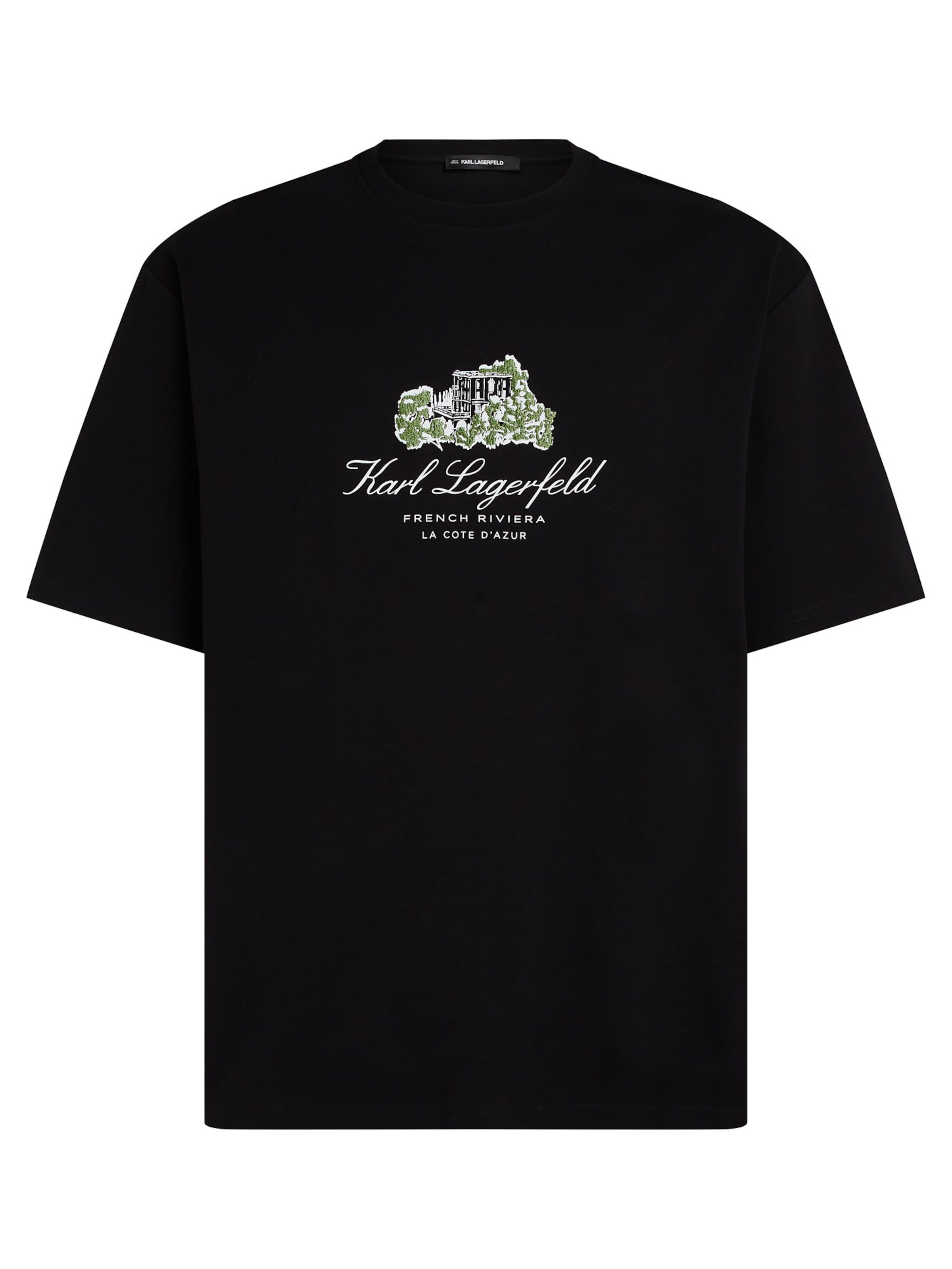 Karl Lagerfeld Tričko 'Villa la Vigie' – černá: přední strana