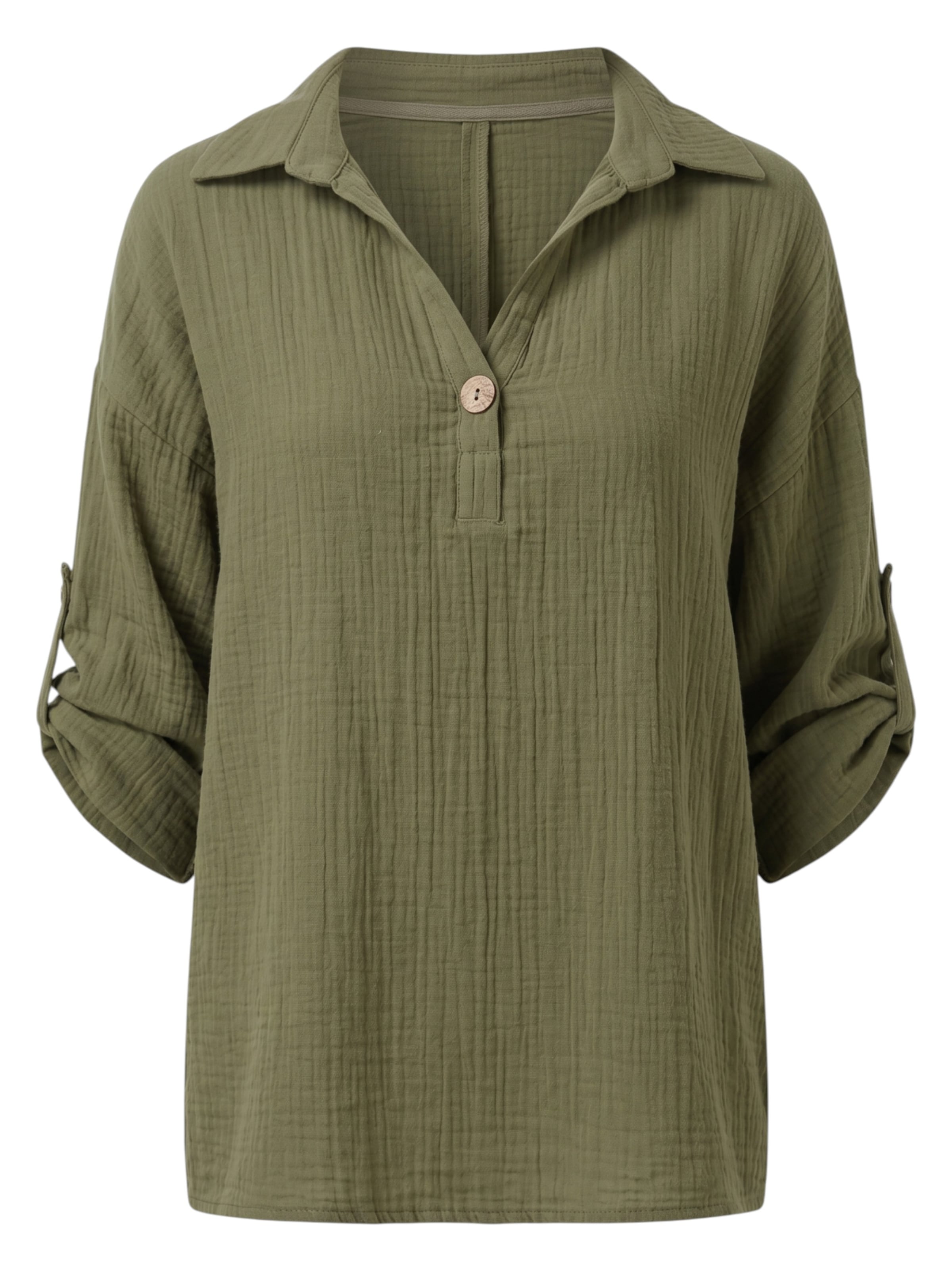 WENOR Blouse 'LINARA' in Groen: voorkant