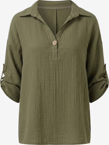 WENOR Blouse 'LINARA' in Groen: voorkant