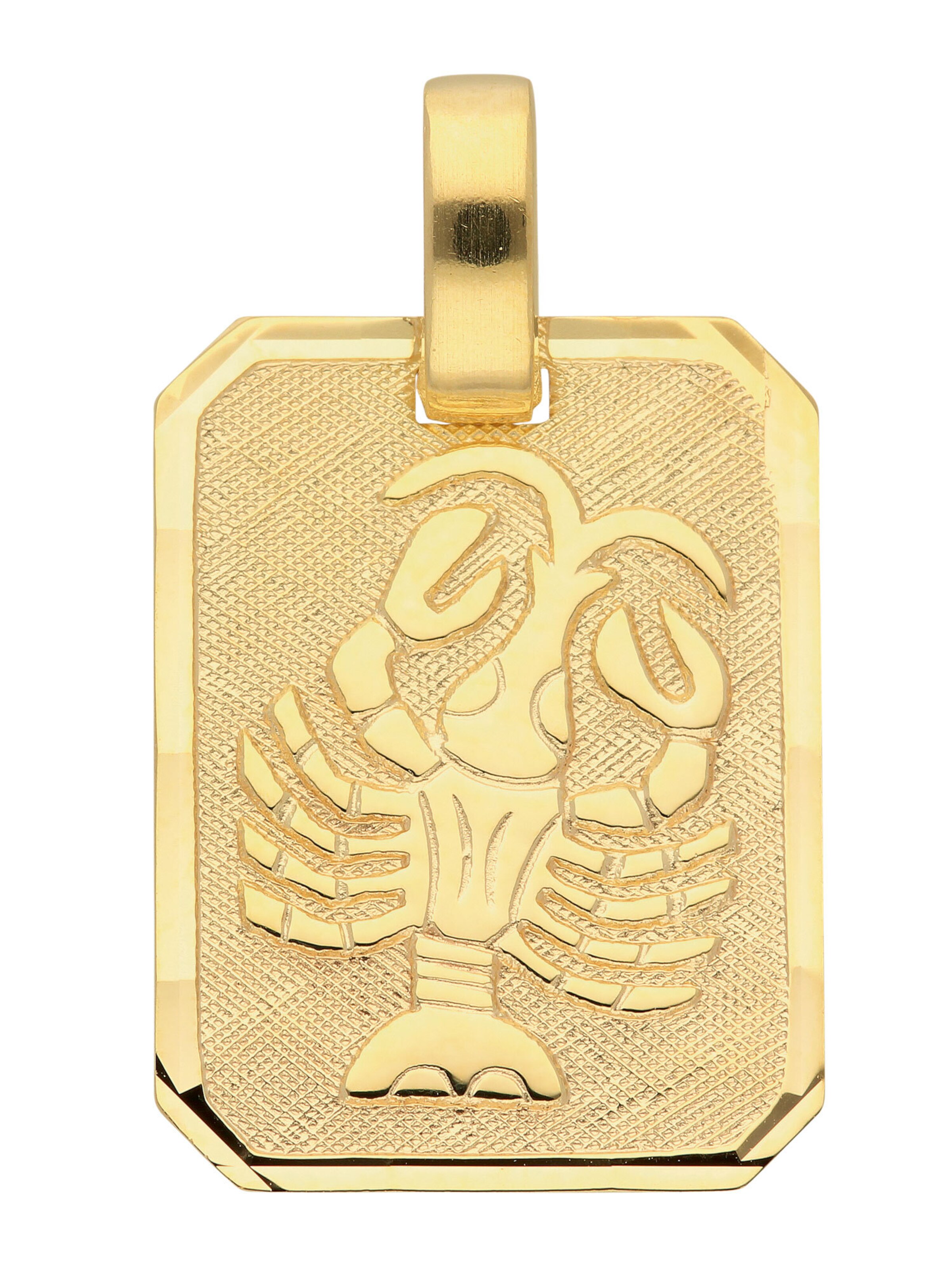 Adelia´s Anhänger 'Krebs' in Gold: Vorderseite