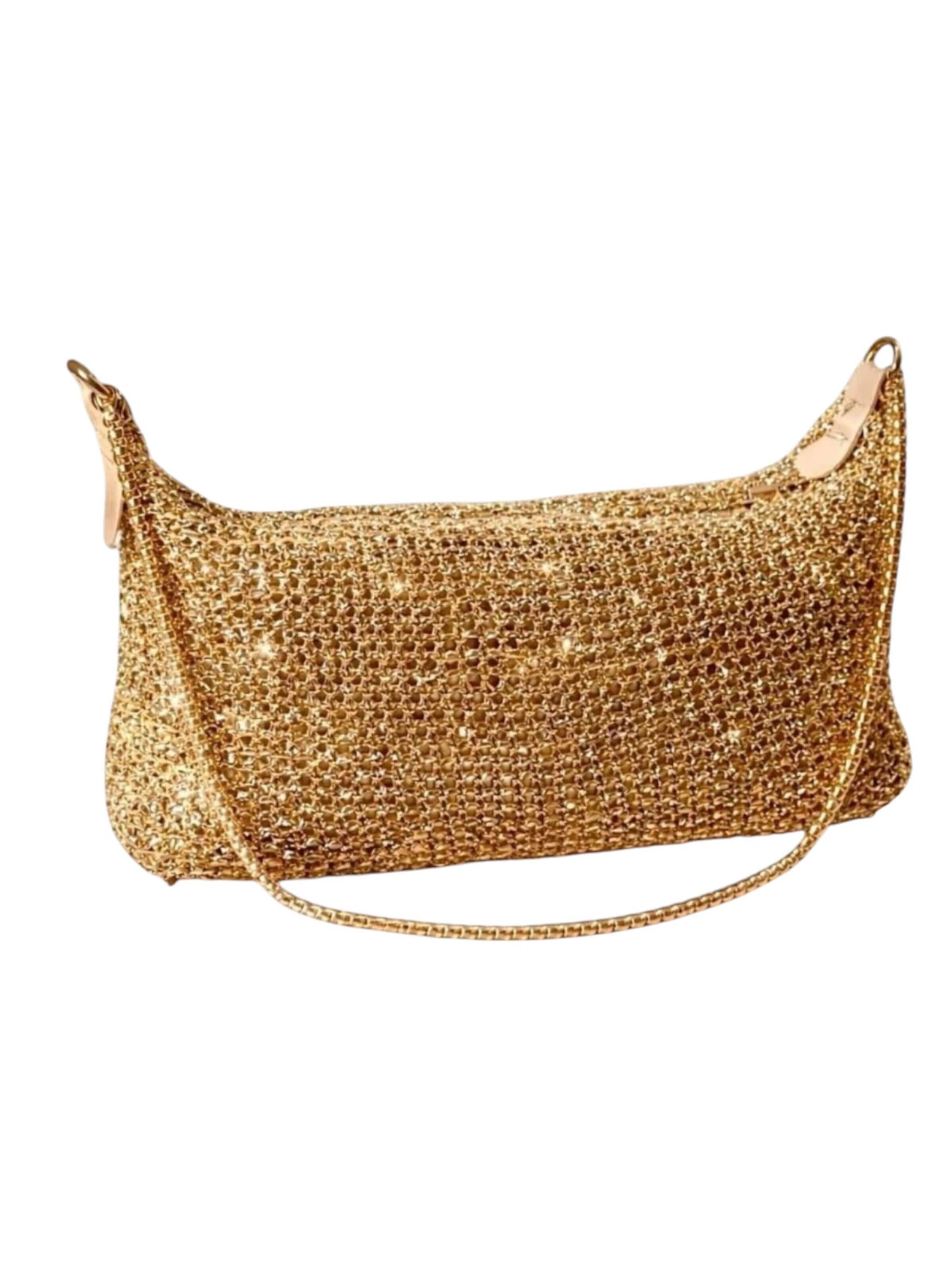 fashionshowcase Schultertasche 'GLOREA – Abendtasche'‌ in Gold: Vorderseite