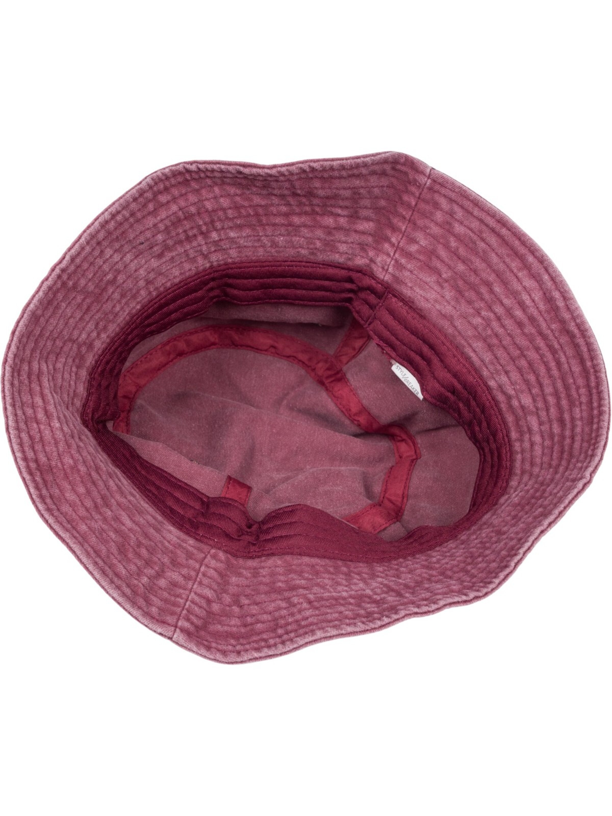 styleBREAKER Hut 'Fischerhut in Washed Optik'‌‌‌‌‌ in Rot