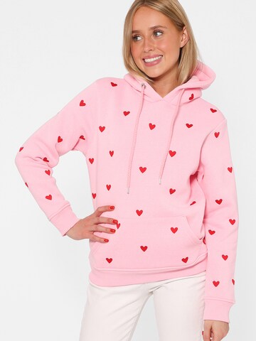 Zwillingsherz - Sudadera 'Hearts' en rosa: frente