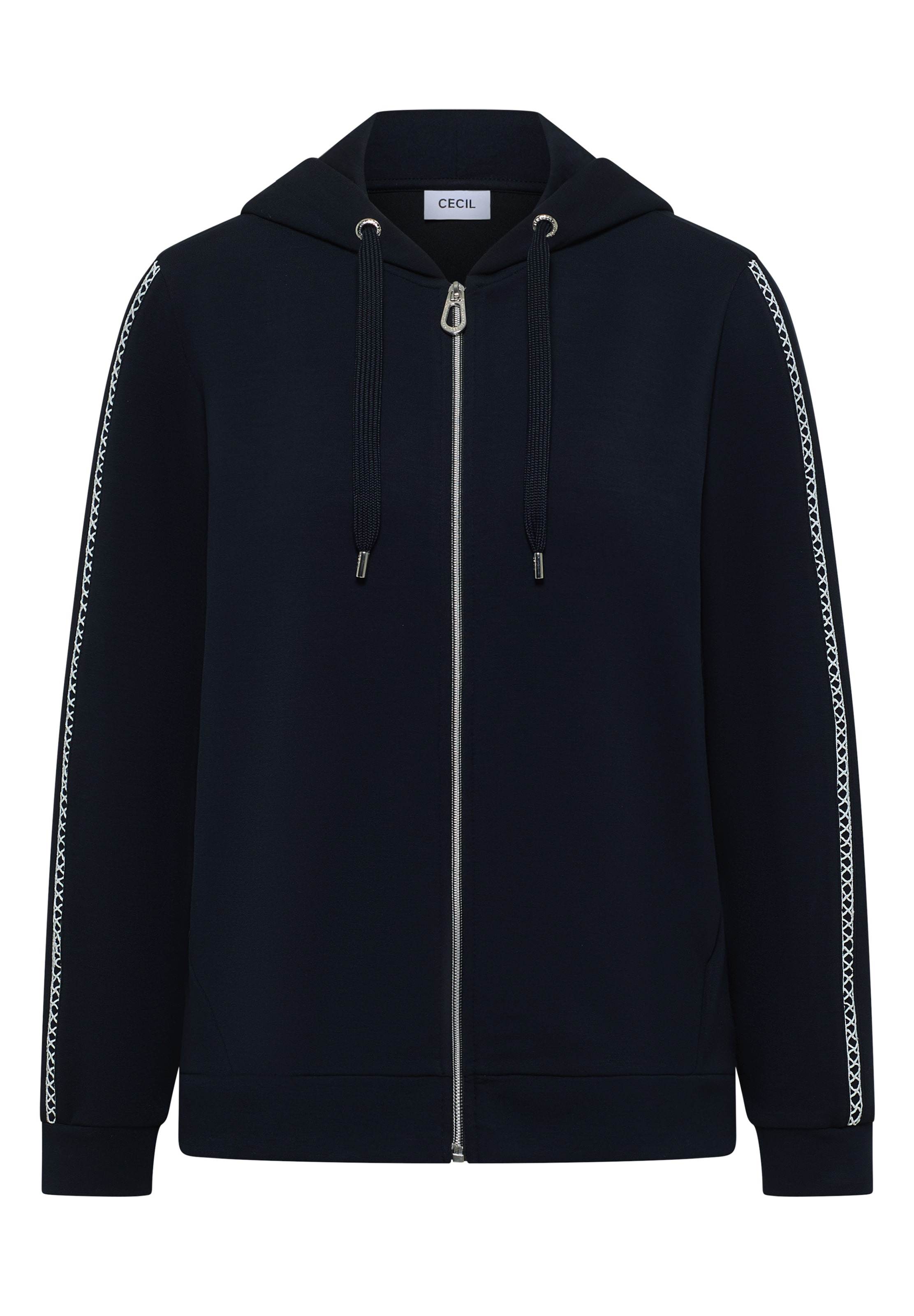 CECIL Zip-Up Hoodie in Blue: front