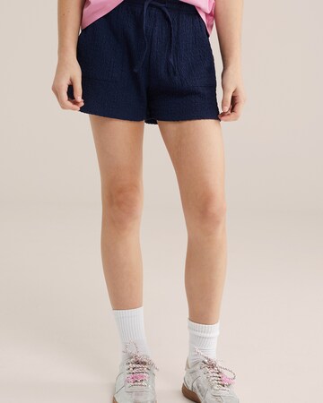 WE Fashion Loosefit Broek in Blauw: voorkant