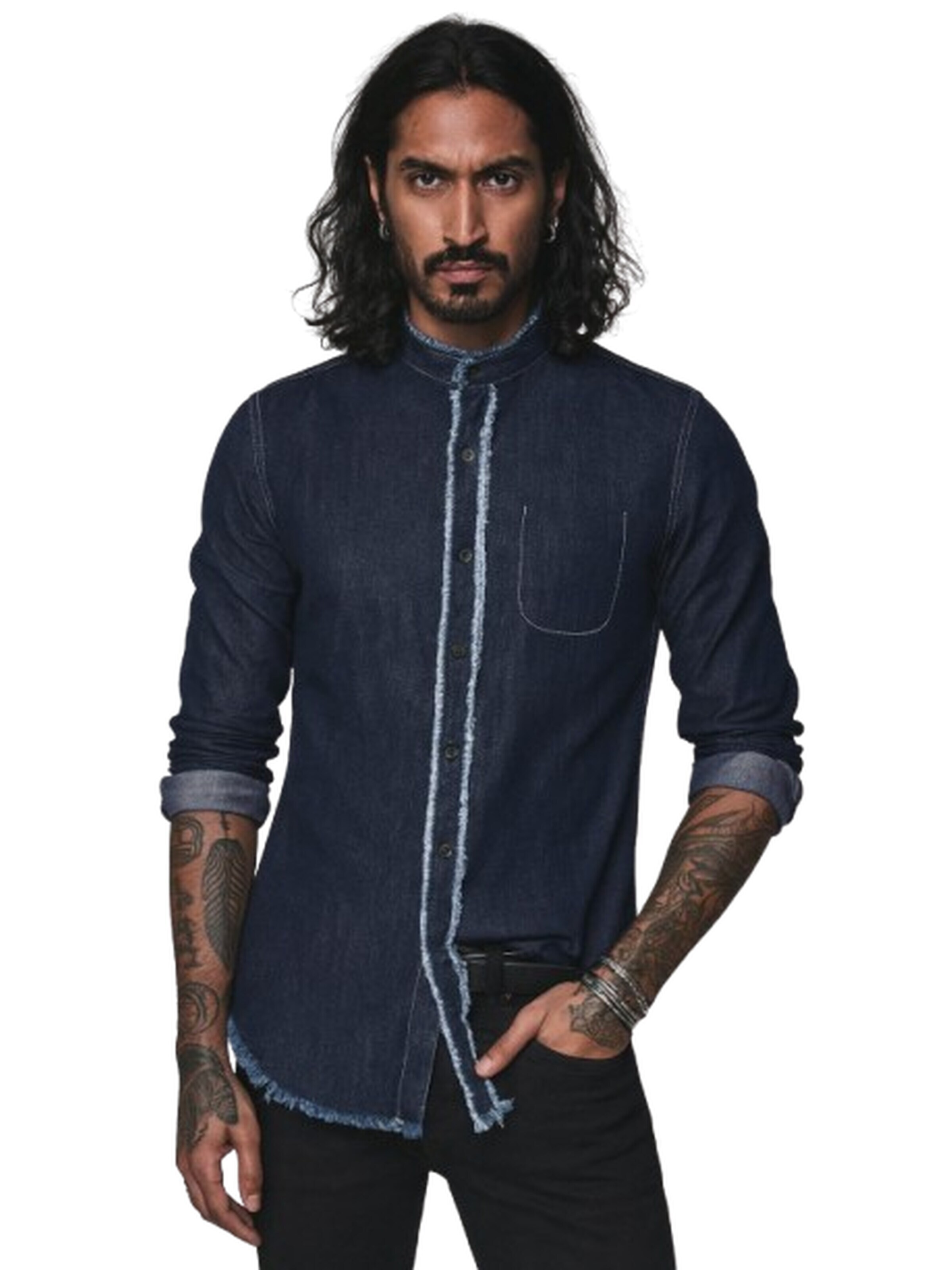 Slim fit Camicia 'HIPPY' di Yoxeone in blu