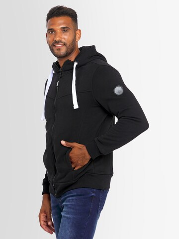 Alessandro Salvarini Zip-Up Hoodie 'Meroiia' in Black