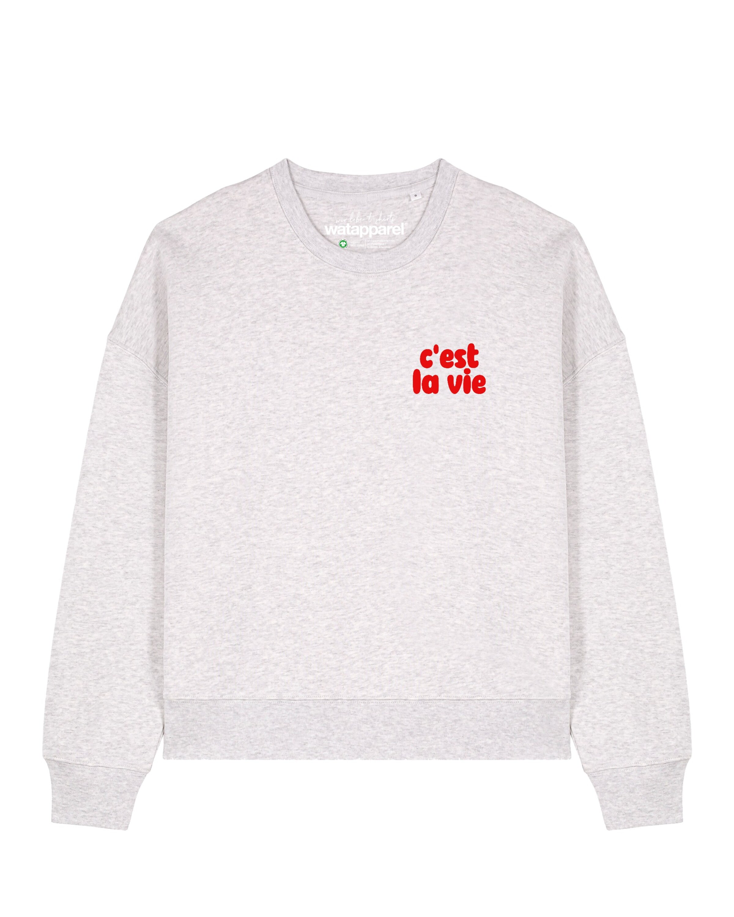 Watapparel Sweatshirt 'Cest La Vie' in Grau: Vorderseite