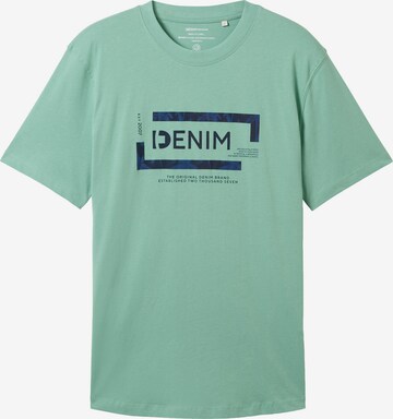 T-Shirt TOM TAILOR DENIM en vert : devant