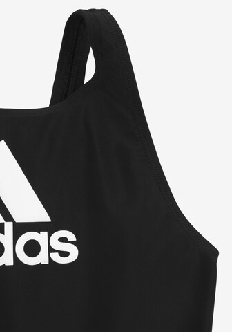 ADIDAS PERFORMANCE T-shirt Athletic Swimwear 'Bagde of Sport' in Black