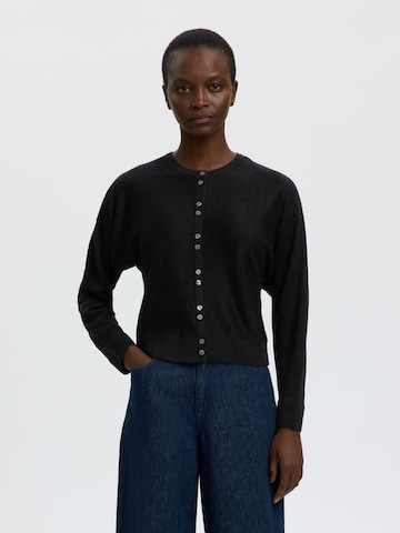 SELECTED Gebreid vest in Zwart: voorkant