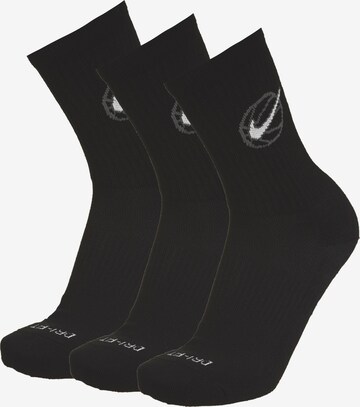 NIKE Athletic Socks in Black: front