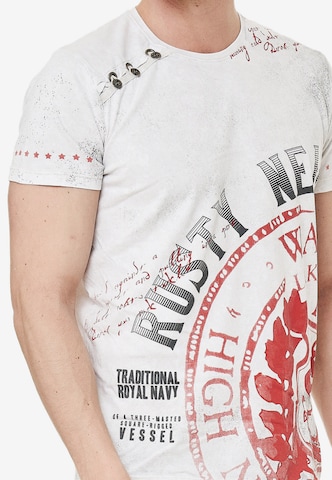 Rusty Neal Cooles T-Shirt mit großem Print in Mischfarben