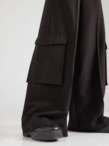 HUGO Zvonové kalhoty Kalhoty s puky 'Himana' – černá