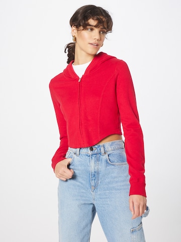 Veste de survêtement HOLLISTER en rouge : devant