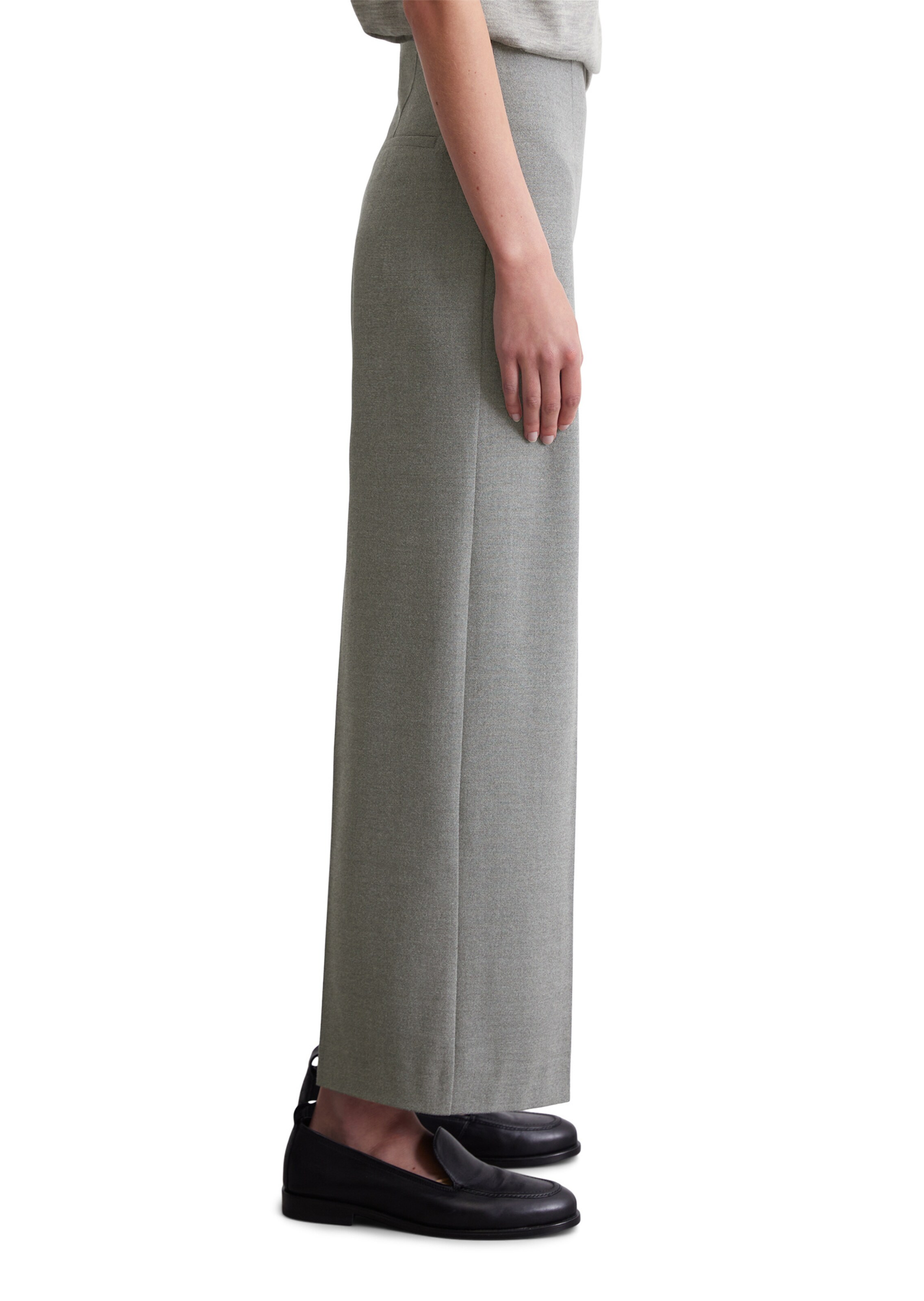 Marc O'Polo Široke hlačnice Hlače | siva barva