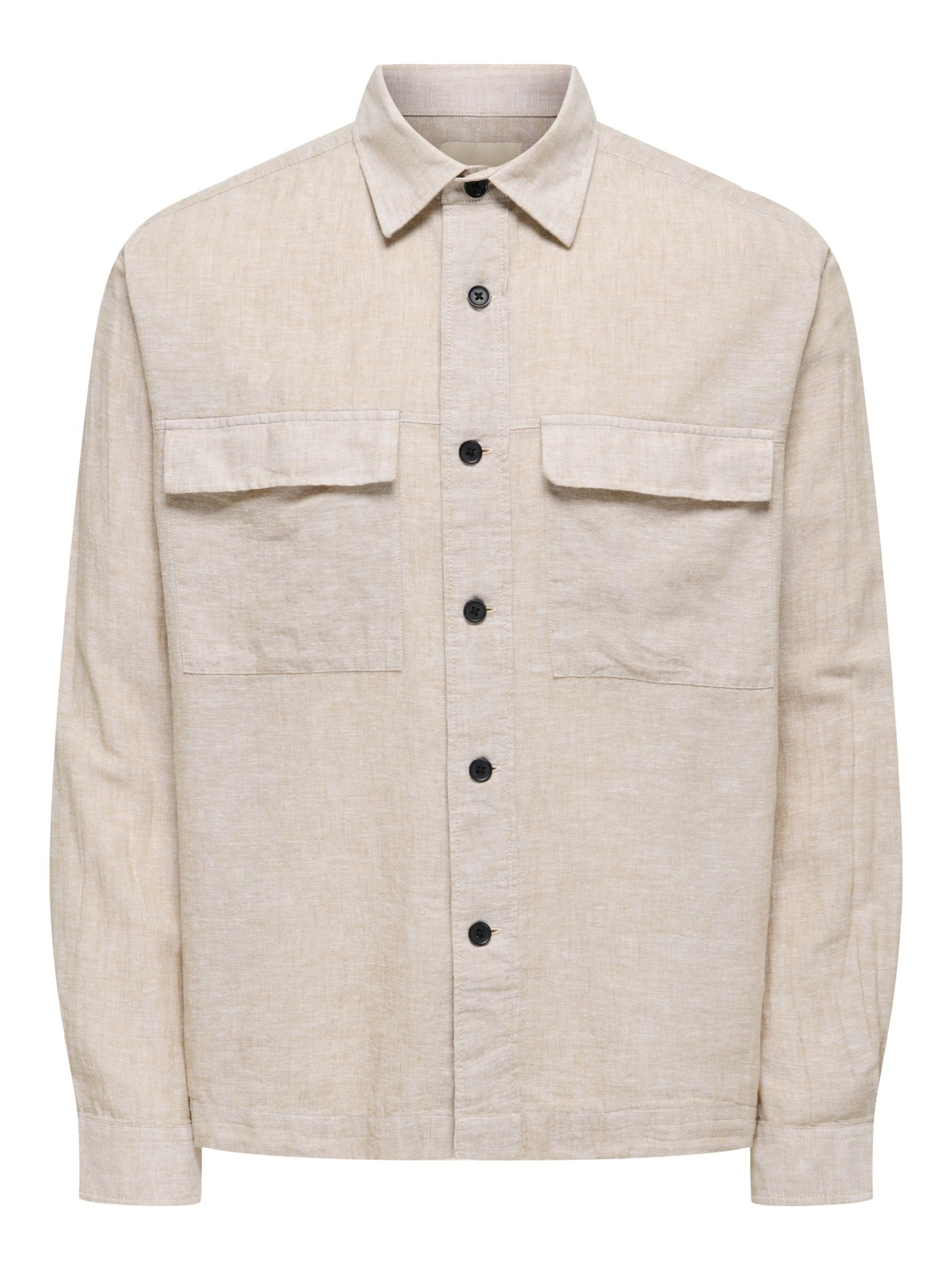Only & Sons Regular fit Button Up Shirt 'ONSCaiden' in Grey: front